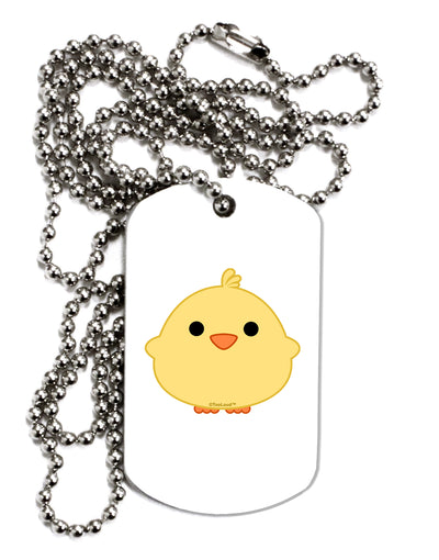 Cute Little Chick - Yellow Adult Dog Tag Chain Necklace by TooLoud-Dog Tag Necklace-TooLoud-White-Davson Sales