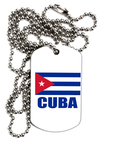 Cuba Flag Cuban Pride Adult Dog Tag Chain Necklace by TooLoud-Dog Tag Necklace-TooLoud-1 Piece-Davson Sales