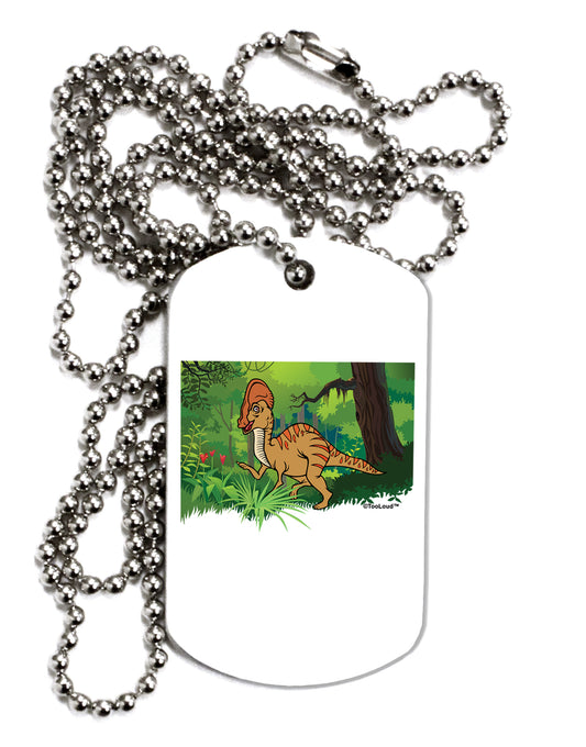 Parasaurolophus Walkeri - Without Name Adult Dog Tag Chain Necklace by TooLoud-TooLoud-White-Davson Sales