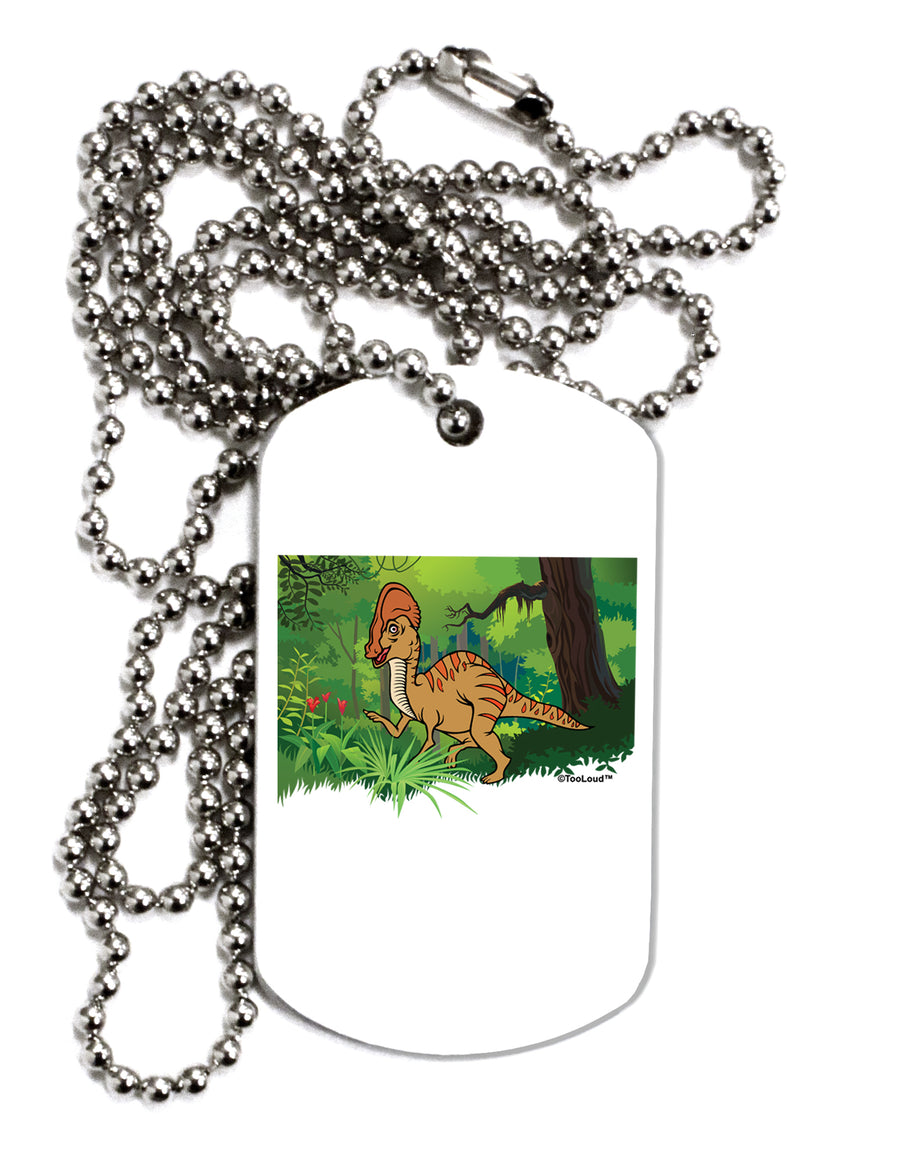 Parasaurolophus Walkeri - Without Name Adult Dog Tag Chain Necklace by TooLoud-TooLoud-White-Davson Sales