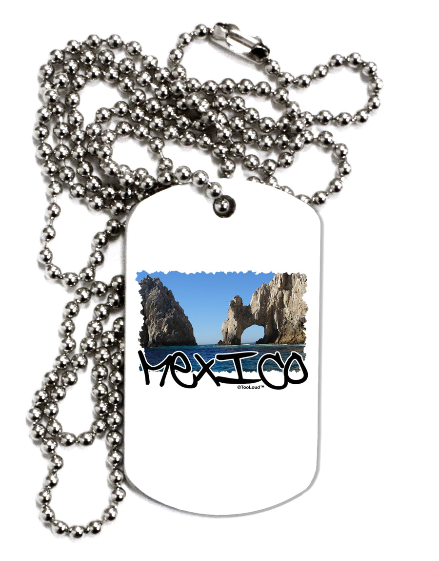 Mexico - Islands Cut-out Adult Dog Tag Chain Necklace by TooLoud-TooLoud-White-Davson Sales