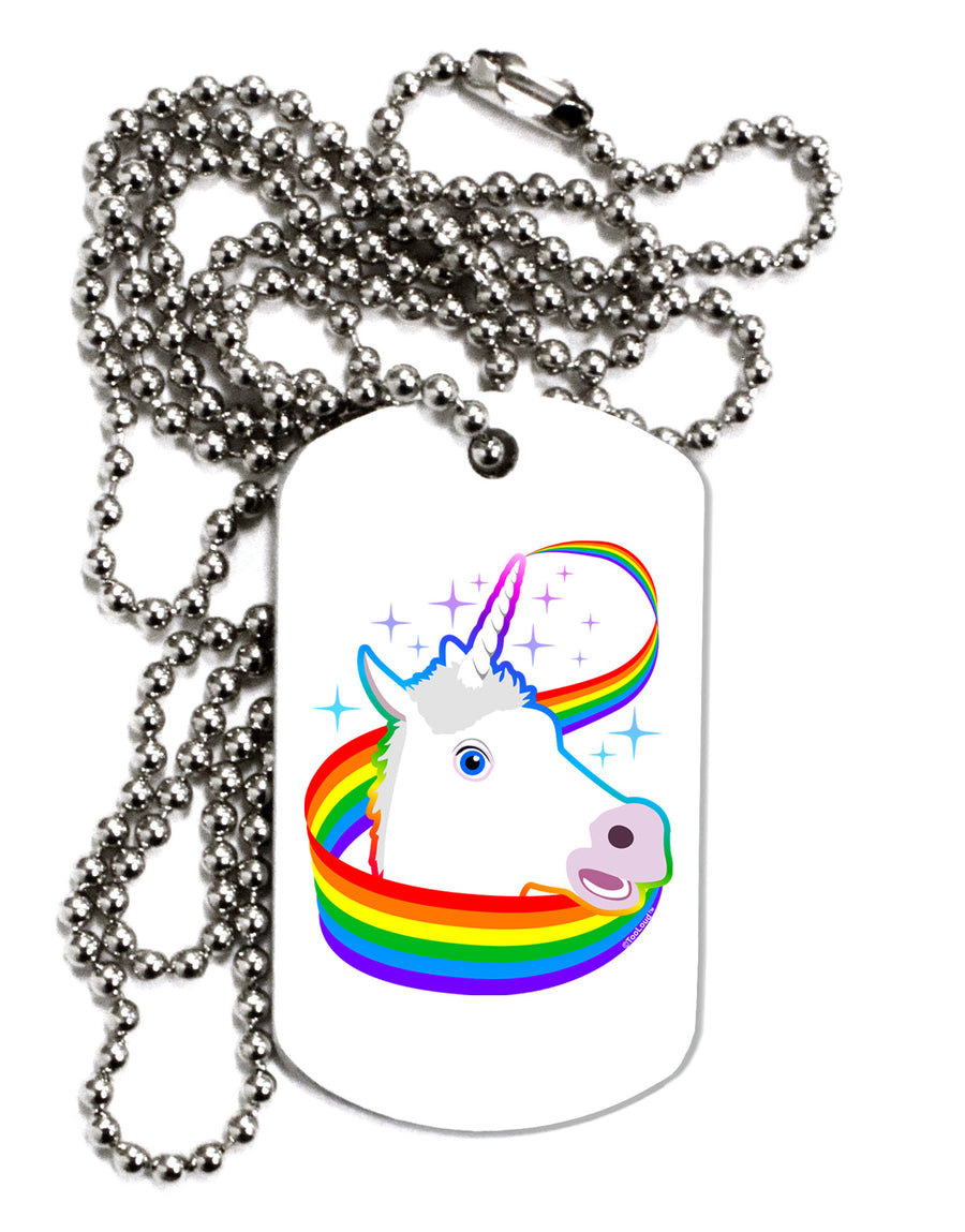 Magical Horn Rainbow Unicorn Adult Dog Tag Chain Necklace-Dog Tag Necklace-TooLoud-White-Davson Sales