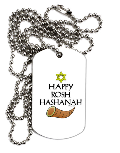 Happy Rosh Hashanah Adult Dog Tag Chain Necklace-Dog Tag Necklace-TooLoud-1 Piece-Davson Sales