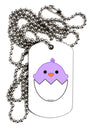 Cute Hatching Chick - Purple Adult Dog Tag Chain Necklace by TooLoud-Dog Tag Necklace-TooLoud-White-Davson Sales