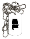 Alabama - United States Shape Adult Dog Tag Chain Necklace by TooLoud-Dog Tag Necklace-TooLoud-White-Davson Sales