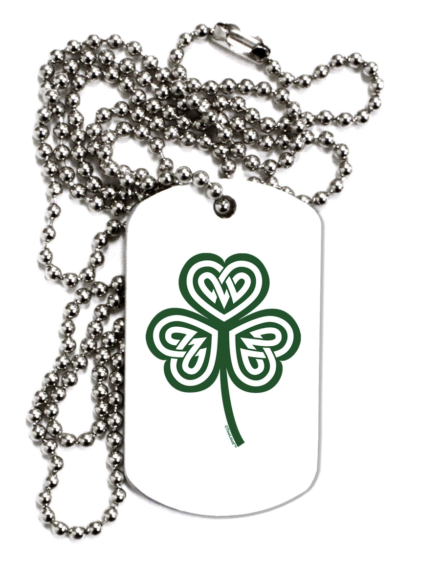 Celtic Knot Irish Shamrock Adult Dog Tag Chain Necklace-Dog Tag Necklace-TooLoud-White-Davson Sales