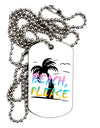 Beach Please - Summer Colors with Palm Trees Adult Dog Tag Chain Necklace-Dog Tag Necklace-TooLoud-White-Davson Sales