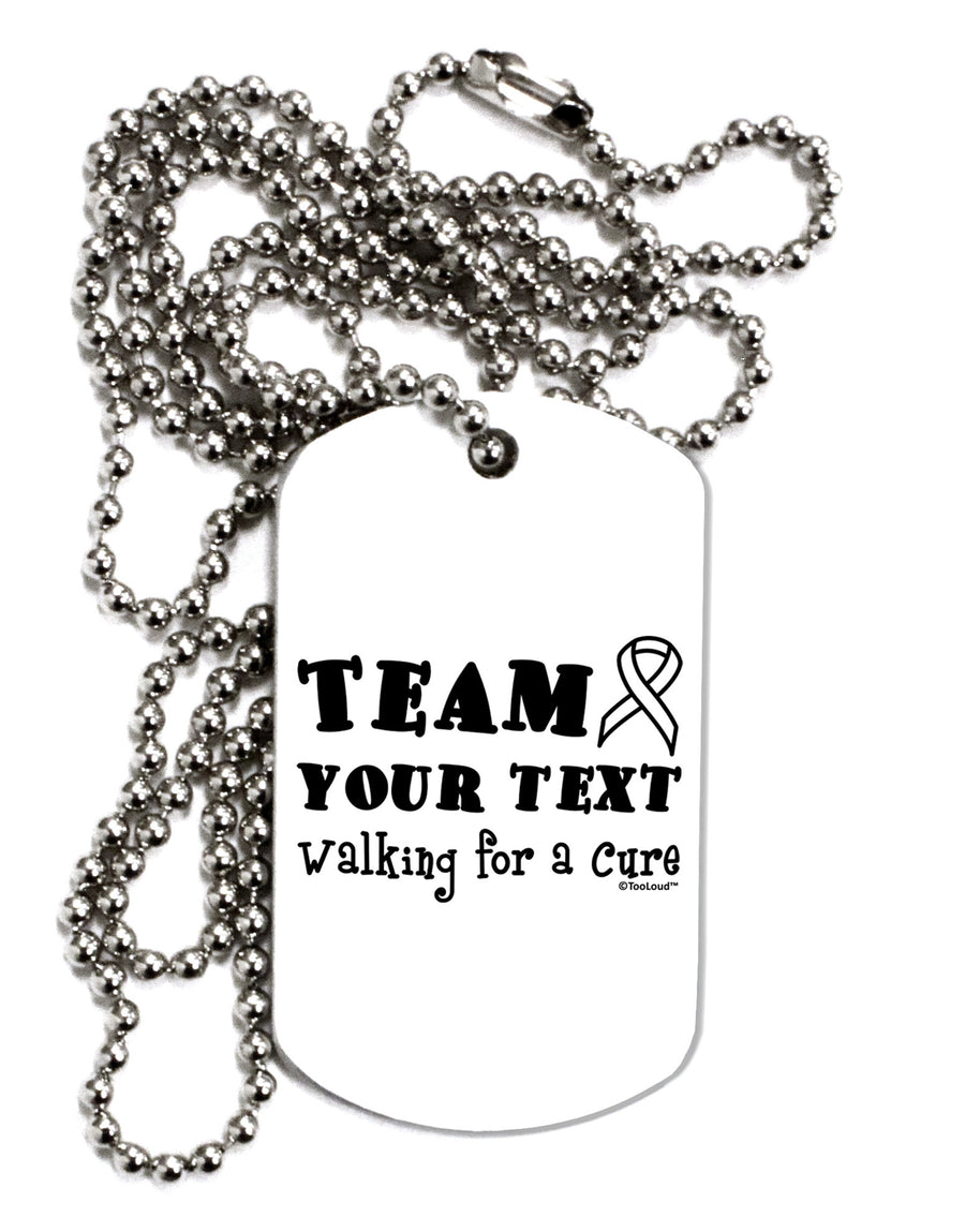 Personalized Team -Name- Walking for a Cure Adult Dog Tag Chain Necklace-Dog Tag Necklace-TooLoud-White-Davson Sales