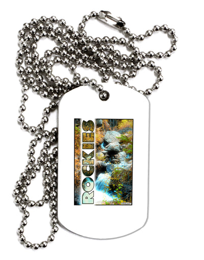 Rockies Waterfall with Text Adult Dog Tag Chain Necklace-Dog Tag Necklace-TooLoud-1 Piece-Davson Sales