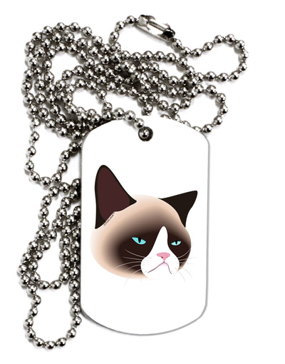 Cute Disgruntled Siamese Cat Adult Dog Tag Chain Necklace-Dog Tag Necklace-TooLoud-1 Piece-Davson Sales