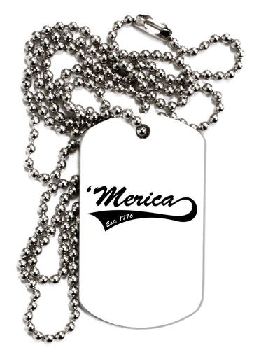 Merica Established 1776 Adult Dog Tag Chain Necklace by TooLoud-Dog Tag Necklace-TooLoud-White-Davson Sales