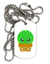 Cute Cactus Design Adult Dog Tag Chain Necklace by TooLoud-Dog Tag Necklace-TooLoud-White-Davson Sales