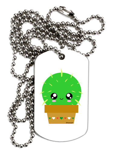 Cute Cactus Design Adult Dog Tag Chain Necklace by TooLoud-Dog Tag Necklace-TooLoud-White-Davson Sales