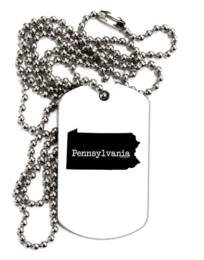 Pennsylvania - United States Shape Adult Dog Tag Chain Necklace by TooLoud-Dog Tag Necklace-TooLoud-White-Davson Sales