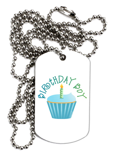 Birthday Boy - Candle Cupcake Adult Dog Tag Chain Necklace by TooLoud-Dog Tag Necklace-TooLoud-White-Davson Sales