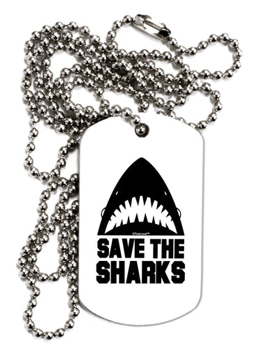 Save The Sharks Adult Dog Tag Chain Necklace-Dog Tag Necklace-TooLoud-White-Davson Sales