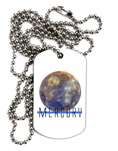 Planet Mercury Text Adult Dog Tag Chain Necklace by TooLoud-Dog Tag Necklace-TooLoud-1 Piece-Davson Sales