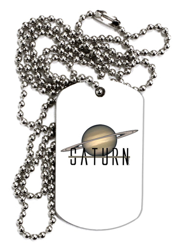 Planet Saturn Text Adult Dog Tag Chain Necklace by TooLoud-Dog Tag Necklace-TooLoud-1 Piece-Davson Sales