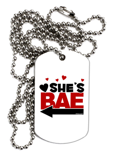 She's BAE - Left Arrow Adult Dog Tag Chain Necklace-Dog Tag Necklace-TooLoud-1 Piece-Davson Sales