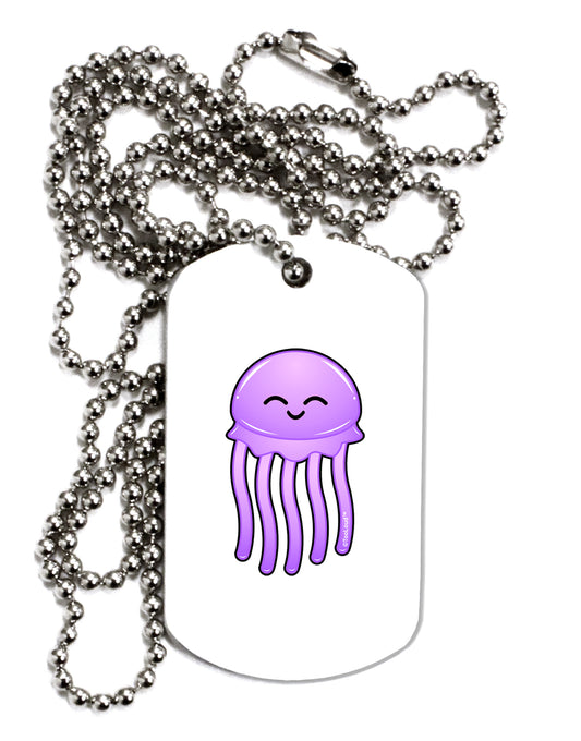 Cute Jellyfish Adult Dog Tag Chain Necklace by TooLoud-Dog Tag Necklace-TooLoud-White-Davson Sales