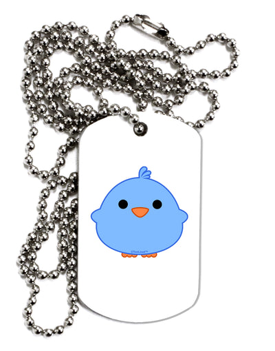 Cute Little Chick - Blue Adult Dog Tag Chain Necklace by TooLoud-Dog Tag Necklace-TooLoud-White-Davson Sales