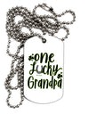 TooLoud One Lucky Grandpa Shamrock Adult Dog Tag Chain Necklace-Dog Tag Necklace-TooLoud-1 Piece-Davson Sales