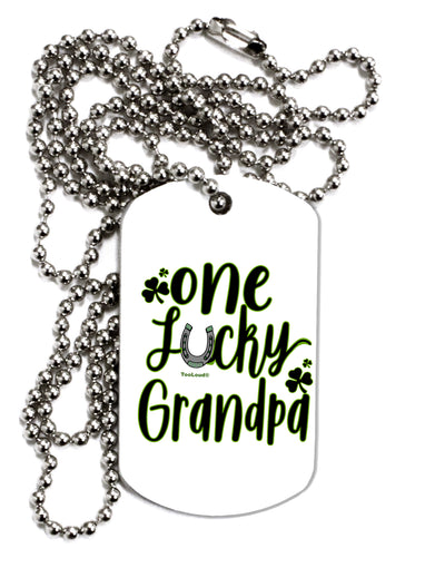 TooLoud One Lucky Grandpa Shamrock Adult Dog Tag Chain Necklace-Dog Tag Necklace-TooLoud-1 Piece-Davson Sales