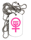 Pink Distressed Feminism Symbol Adult Dog Tag Chain Necklace-Dog Tag Necklace-TooLoud-White-Davson Sales