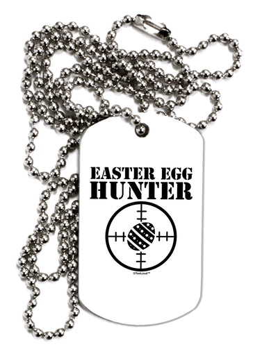 Easter Egg Hunter Black and White Adult Dog Tag Chain Necklace by TooLoud-Dog Tag Necklace-TooLoud-White-Davson Sales