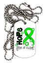 Hope for a Cure - Lime Green Ribbon Lyme Disease - Flowers Adult Dog Tag Chain Necklace-Dog Tag Necklace-TooLoud-White-Davson Sales