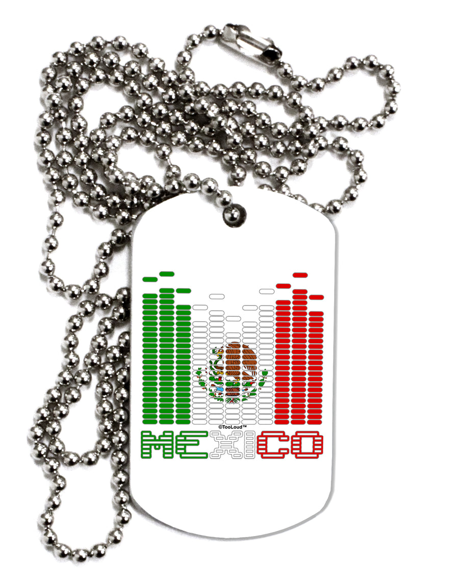 Mexican Flag Levels - Cinco De Mayo Text Adult Dog Tag Chain Necklace by TooLoud-TooLoud-White-Davson Sales