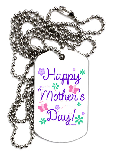 Happy Mother's Day Design Adult Dog Tag Chain Necklace by TooLoud-Dog Tag Necklace-TooLoud-White-Davson Sales