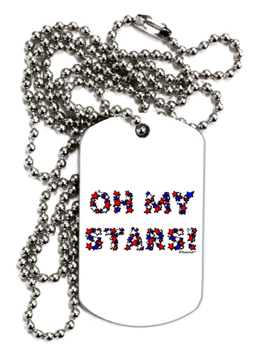 Oh My Stars Patriotic Design Adult Dog Tag Chain Necklace by TooLoud-Dog Tag Necklace-TooLoud-White-Davson Sales