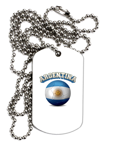 Soccer Ball Flag - Argentina Adult Dog Tag Chain Necklace-Dog Tag Necklace-TooLoud-1 Piece-Davson Sales