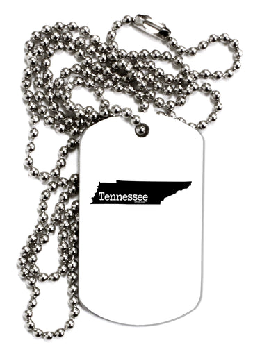 Tennessee - United States Shape Adult Dog Tag Chain Necklace by TooLoud-Dog Tag Necklace-TooLoud-White-Davson Sales