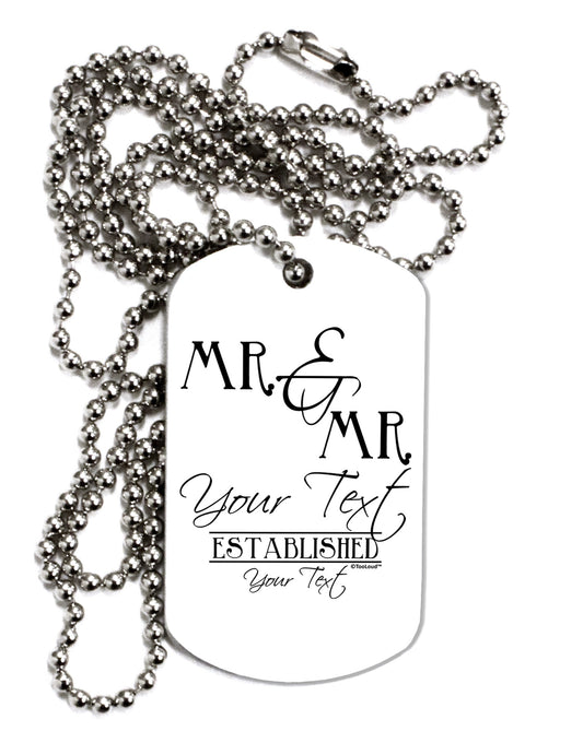 Personalized Mr and Mr -Name- Established -Date- Design Adult Dog Tag Chain Necklace-Dog Tag Necklace-TooLoud-White-Davson Sales