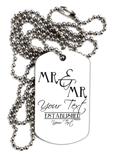 Personalized Mr and Mr -Name- Established -Date- Design Adult Dog Tag Chain Necklace-Dog Tag Necklace-TooLoud-White-Davson Sales