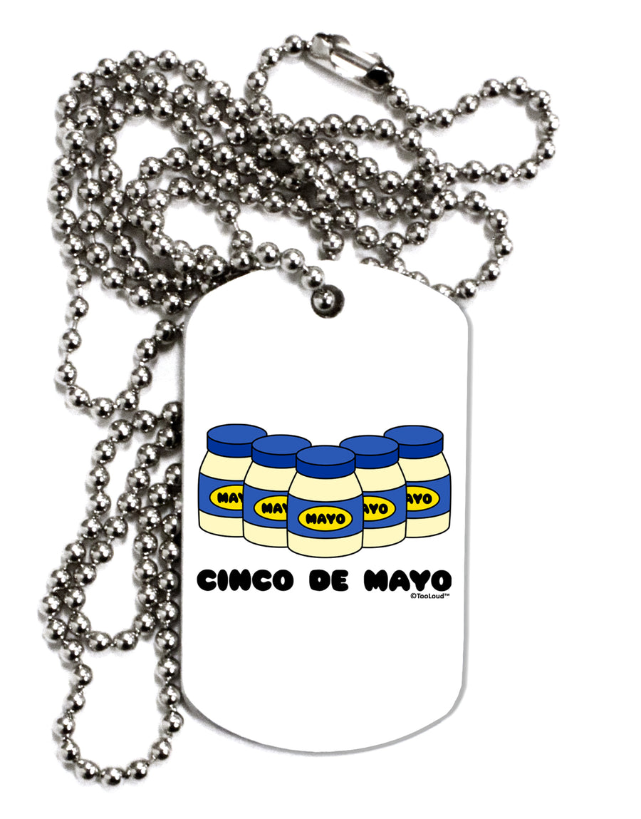 Cinco de Mayo - 5 Mayo Jars Adult Dog Tag Chain Necklace by TooLoud-Dog Tag Necklace-TooLoud-White-Davson Sales