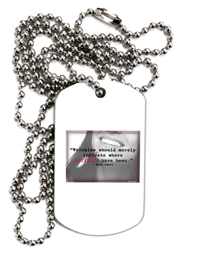 Where Smiles Mark Twain Adult Dog Tag Chain Necklace-Dog Tag Necklace-TooLoud-1 Piece-Davson Sales