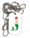Mermaid Design - Green Adult Dog Tag Chain Necklace-Dog Tag Necklace-TooLoud-White-Davson Sales