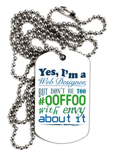 Web Designer -00FF00 With Envy Adult Dog Tag Chain Necklace-Dog Tag Necklace-TooLoud-1 Piece-Davson Sales