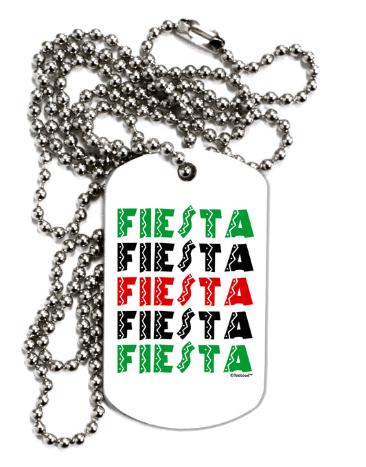 Cinco Fiestas Adult Dog Tag Chain Necklace by TooLoud-Dog Tag Necklace-TooLoud-White-Davson Sales