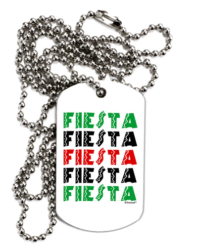 Cinco Fiestas Adult Dog Tag Chain Necklace by TooLoud-Dog Tag Necklace-TooLoud-White-Davson Sales