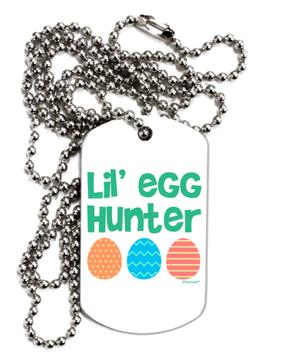 Lil' Egg Hunter - Easter - Green Adult Dog Tag Chain Necklace by TooLoud-Dog Tag Necklace-TooLoud-White-Davson Sales