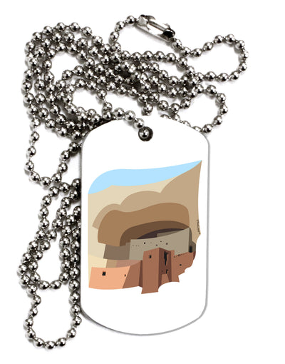 Montezuma Castle Artwork Adult Dog Tag Chain Necklace-Dog Tag Necklace-TooLoud-1 Piece-Davson Sales