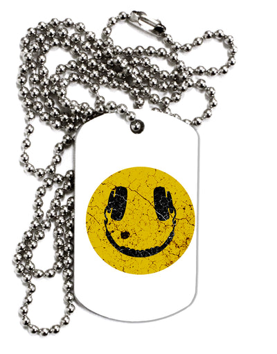 EDM Smiley Face Adult Dog Tag Chain Necklace by TooLoud-TooLoud-1 Piece-Davson Sales