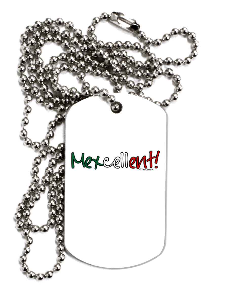 Mexcellent Flag Color - Cinco De Mayo Adult Dog Tag Chain Necklace by TooLoud-TooLoud-White-Davson Sales