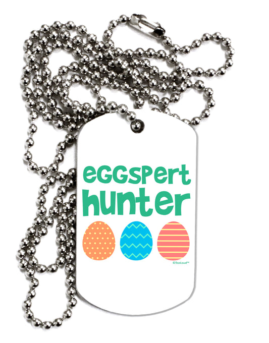 Eggspert Hunter - Easter - Green Adult Dog Tag Chain Necklace by TooLoud-Dog Tag Necklace-TooLoud-White-Davson Sales