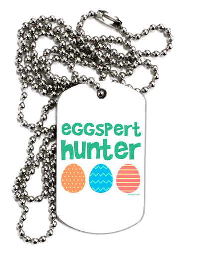 Eggspert Hunter - Easter - Green Adult Dog Tag Chain Necklace by TooLoud-Dog Tag Necklace-TooLoud-White-Davson Sales