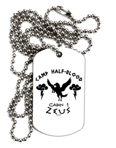 Camp Half Blood Cabin 1 Zeus Adult Dog Tag Chain Necklace by TooLoud-Dog Tag Necklace-TooLoud-White-Davson Sales